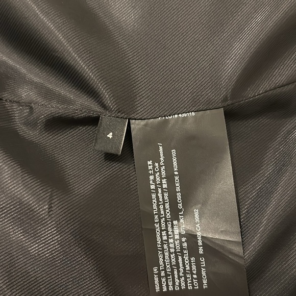 Theory Gloss Lamb Suede Belted Zip Up Utility Jacket Size 4 - Picture 10 of 15